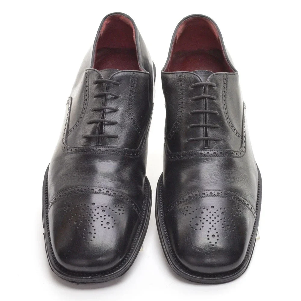 Men Bruno Magli Black Leather Brogue CapToe Oxford 11 M